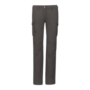 CALÇA SENHORA MULTIBOLSOS CINZA CLARA K746